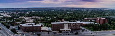 Aerial photo of Billings Montana at dusk